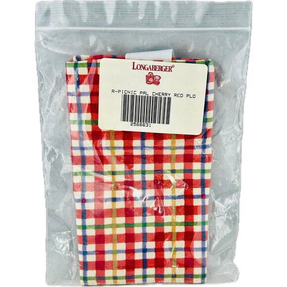 Longaberger Picnic Pal Cherry Red Plaid LINER ONLY #2566631 New - Picture 1 of 5